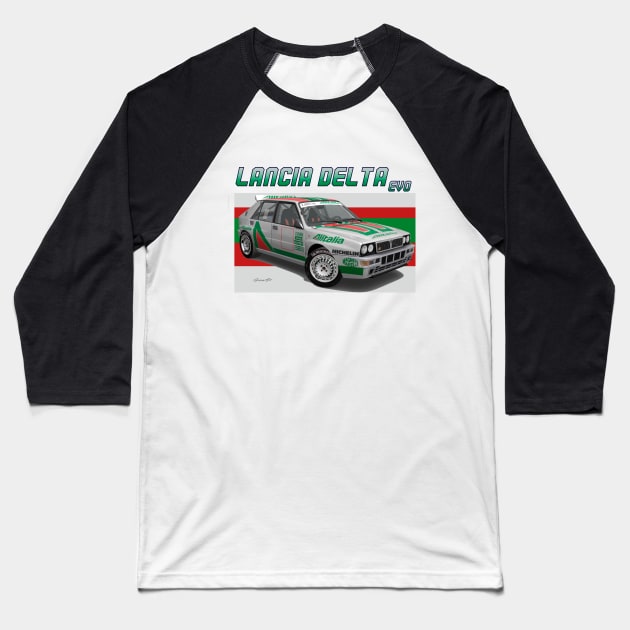 Lancia Delta EVO GrpA Baseball T-Shirt by PjesusArt